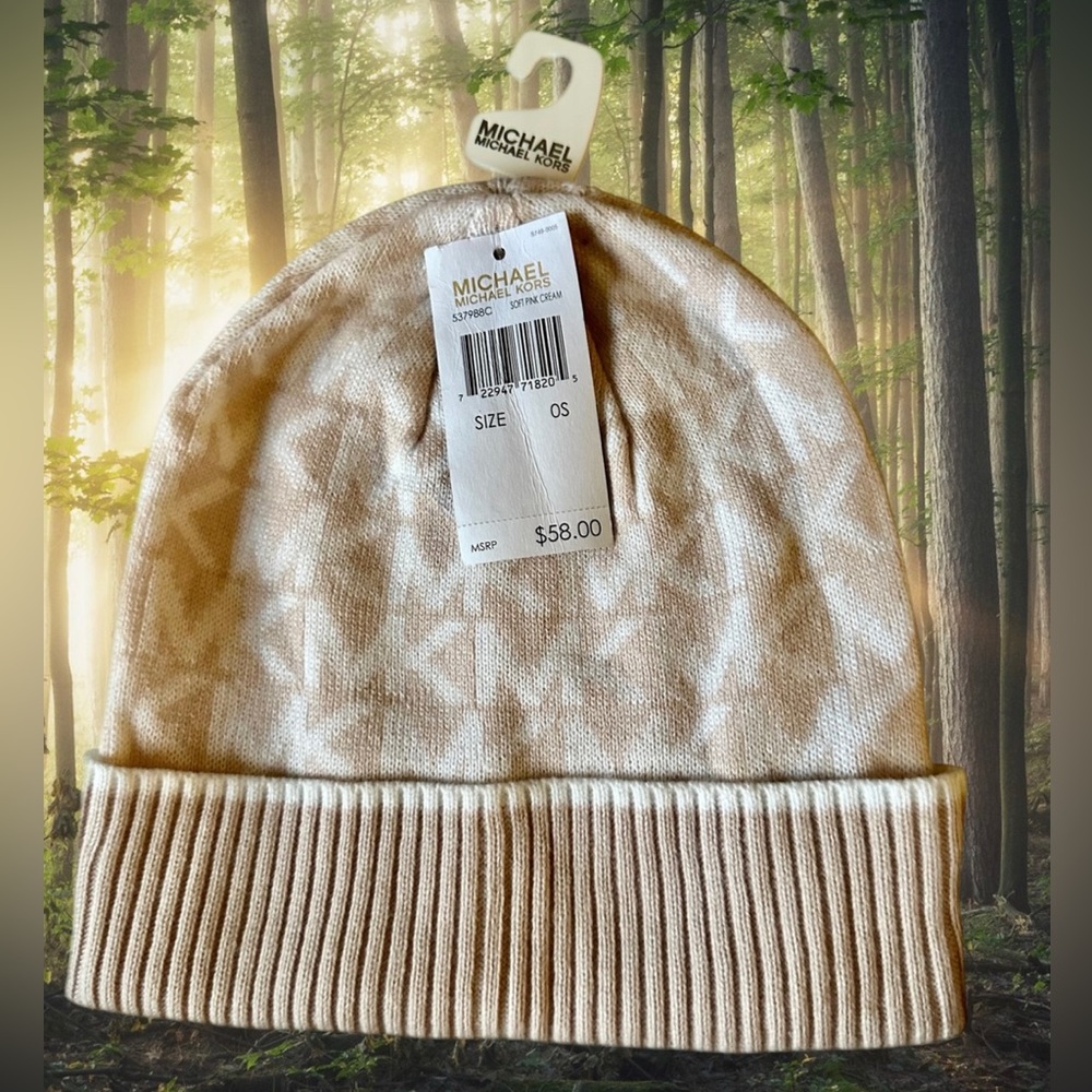 MICHAEL Michael Kors Soft Pink Cream Knit Hat NWT